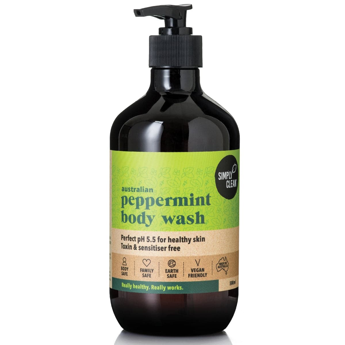 Simply Clean Australian Peppermint Body Wash 500ml