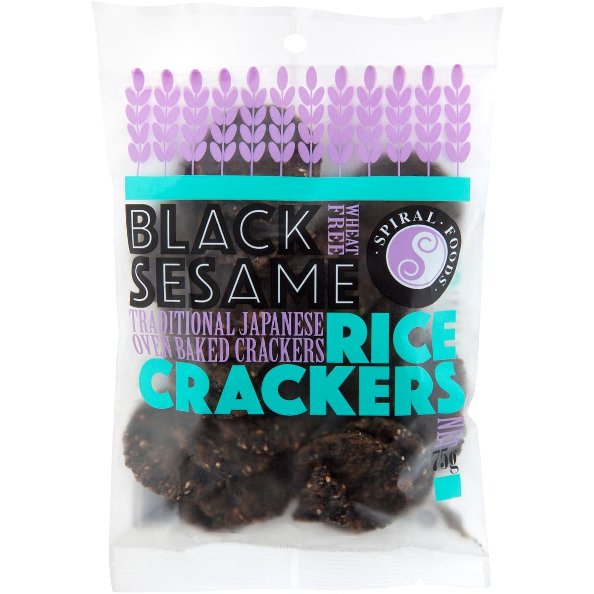 Spiral Black Sesame Rice Crackers 75g