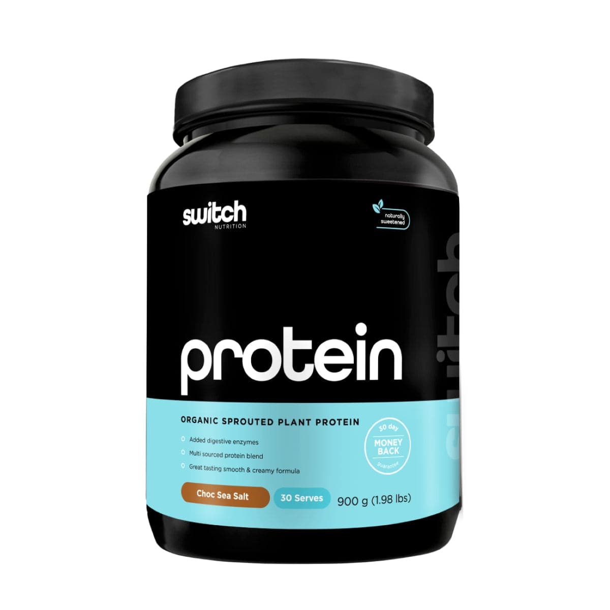 Switch Nutrition Organic Plant Protein Choc Sea Salt 900g