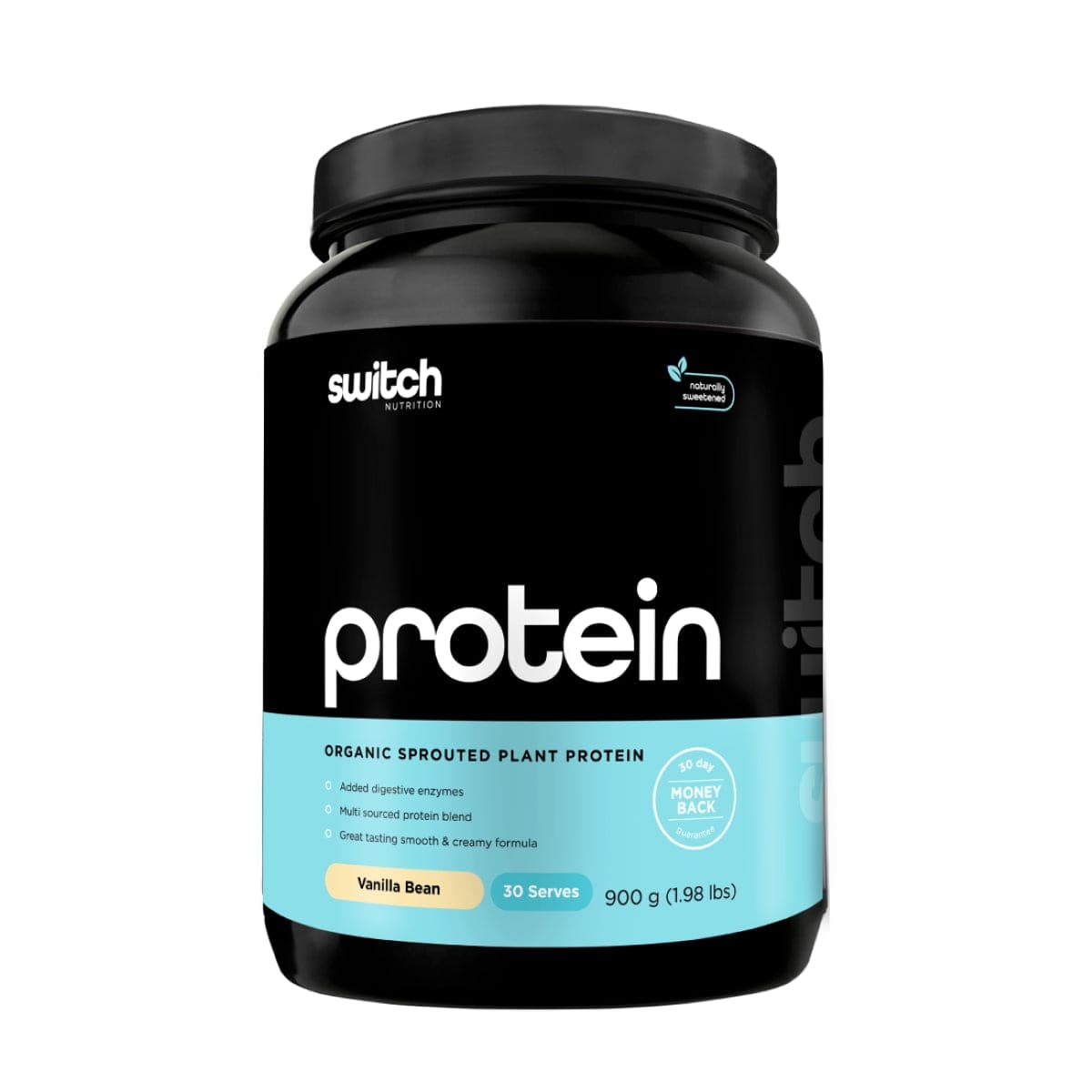 Switch Nutrition Organic Sprouted Plant Protein Vanilla Bean 900g