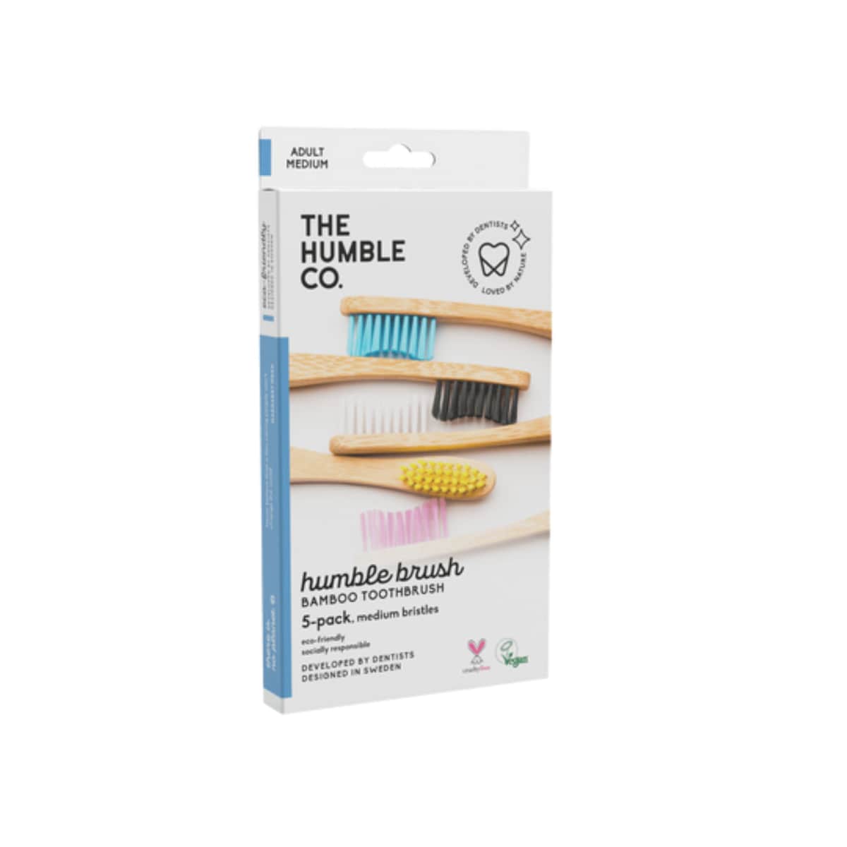 The Humble Co Flat Curved Adult Medium 5Pk