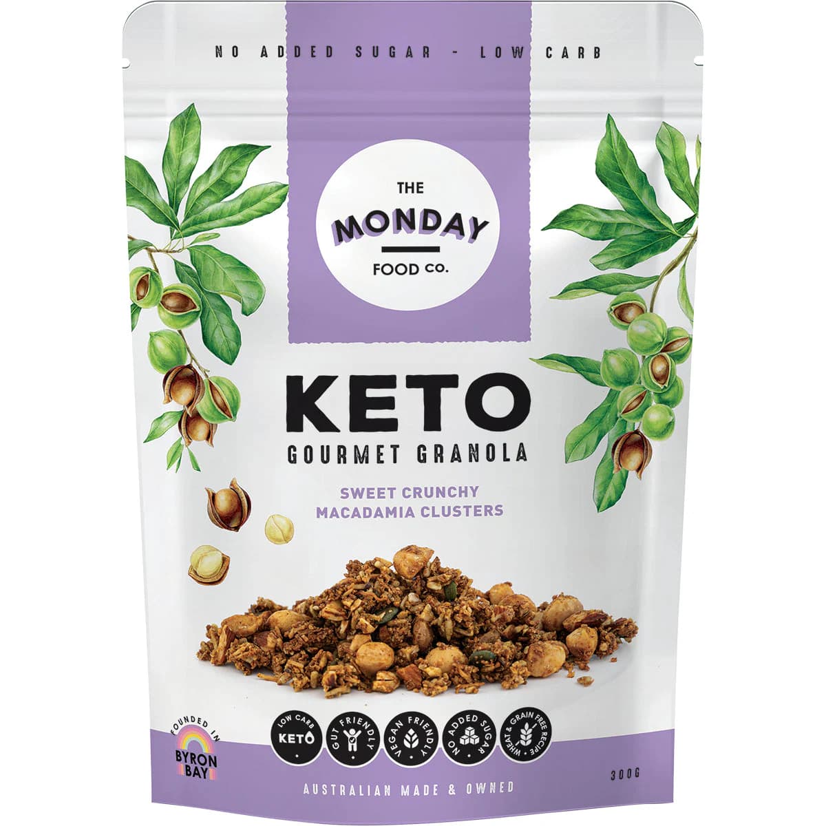 The Monday Food Co Keto Sweet Crunchy Macadamia Clusters Granola 300g