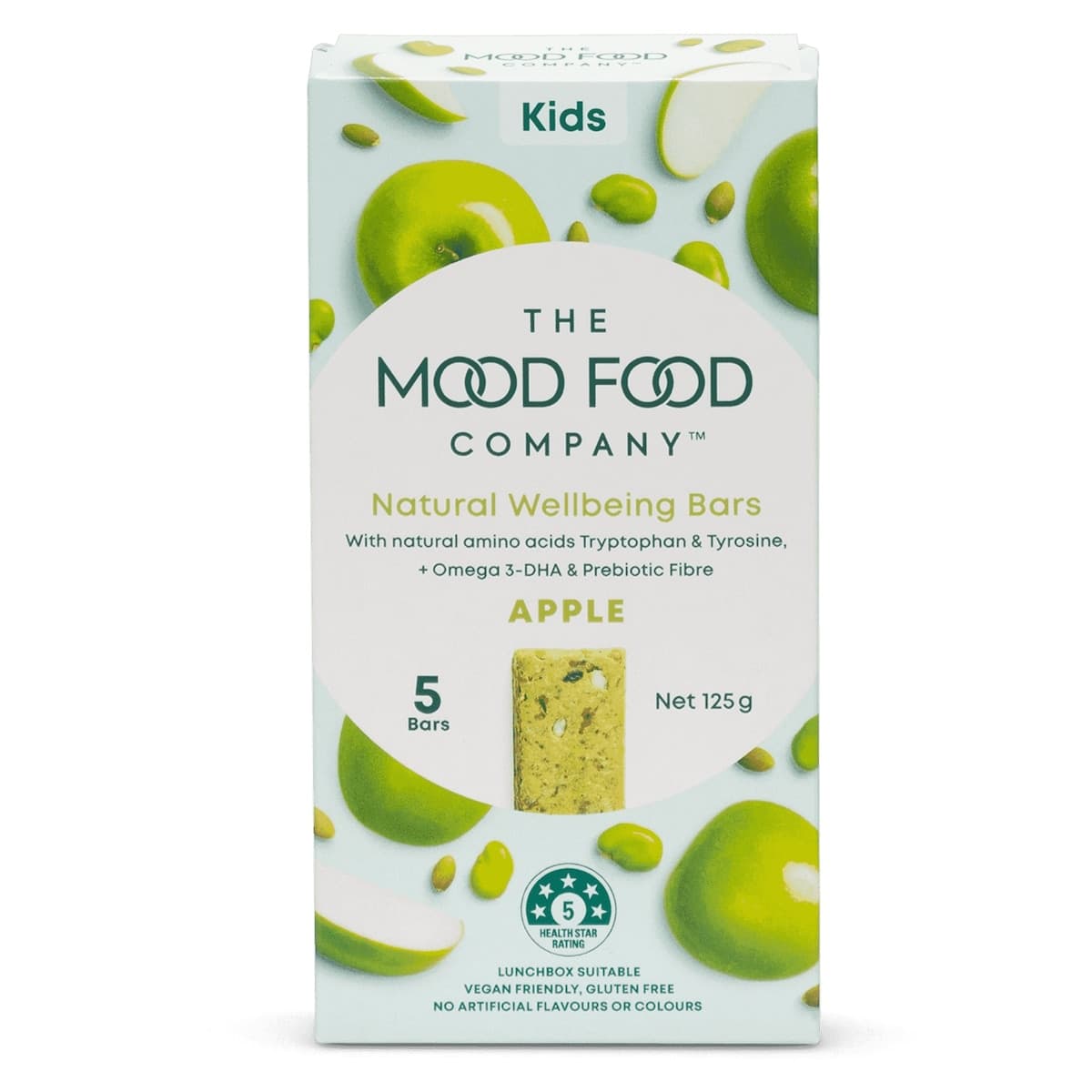 The Mood Food Company Natural Wellbeing Bars Apple 5 x 25g