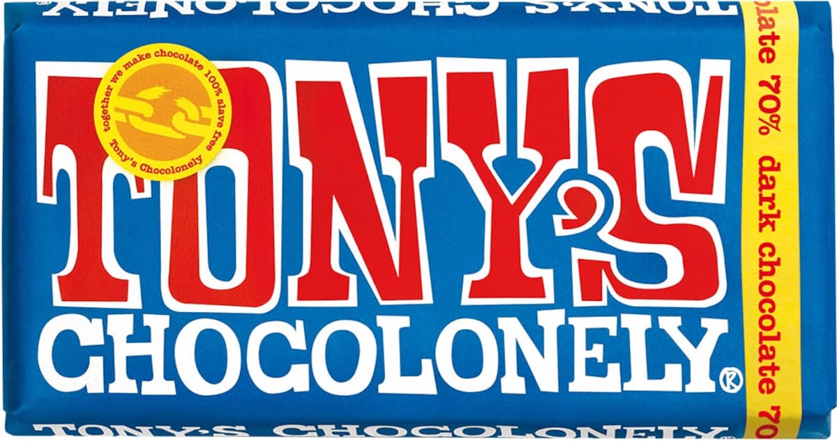 Tony's Chocolonely Dark Chocolate Bar 180g