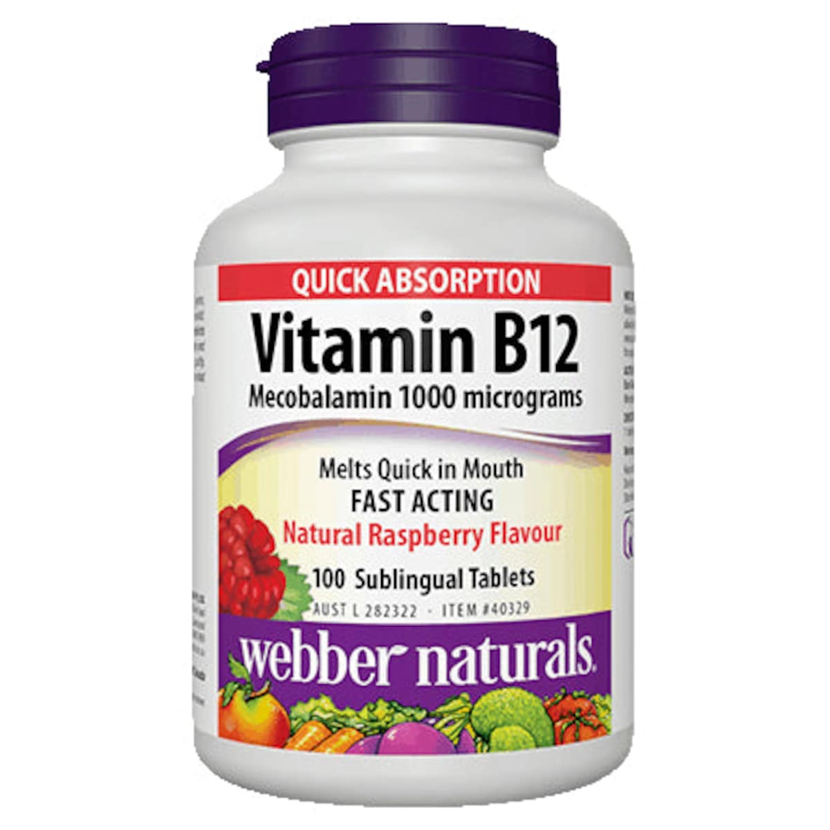 Webber Naturals Vitamin B12 Mecobalamin 1000mcg - 100 Tablets