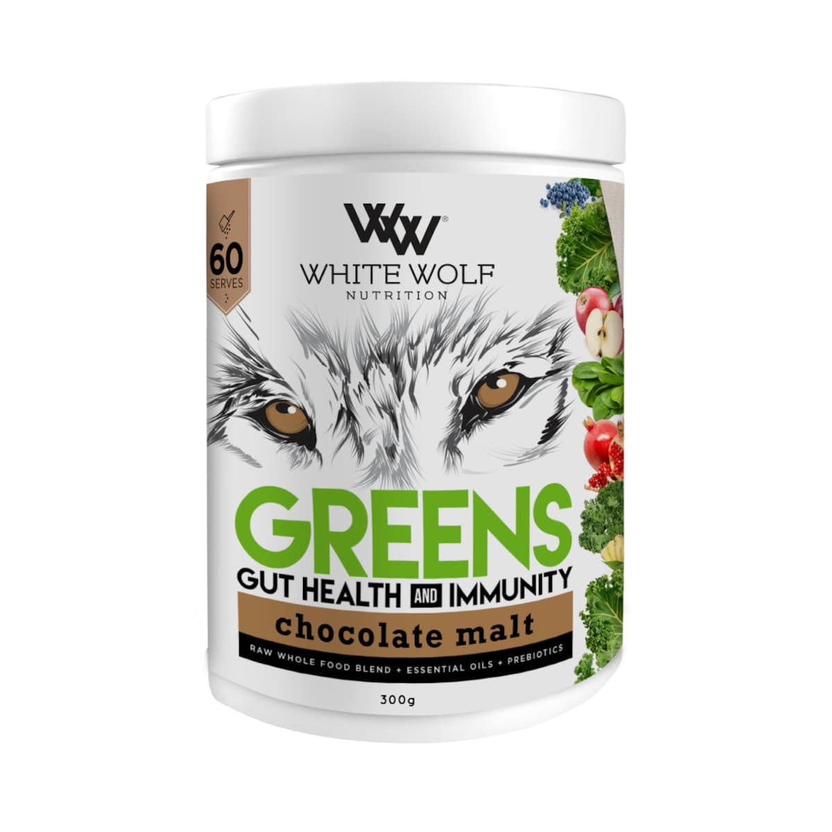 White Wolf Nutrition Greens Gut Health & Immunity Chocolate Malt 300g