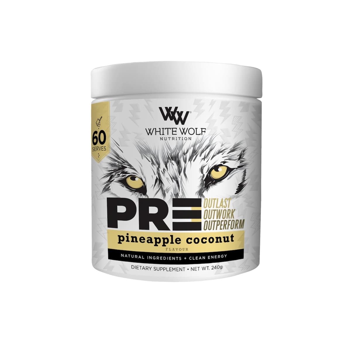 White Wolf Nutrition Preworkout Pineapple Coconut 250G