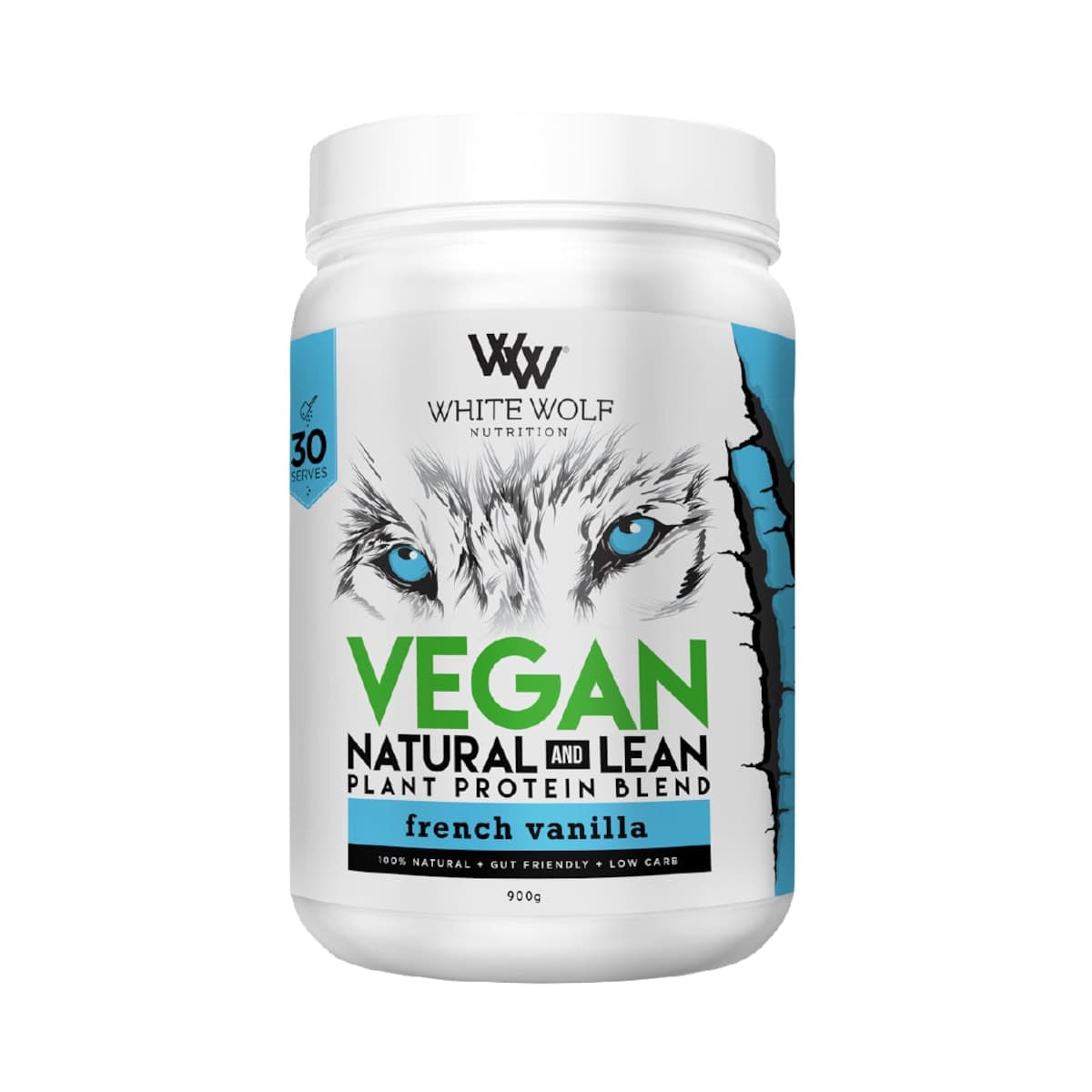 White Wolf Nutrition Vegan Natural+Lean Protein French Vanilla 900g