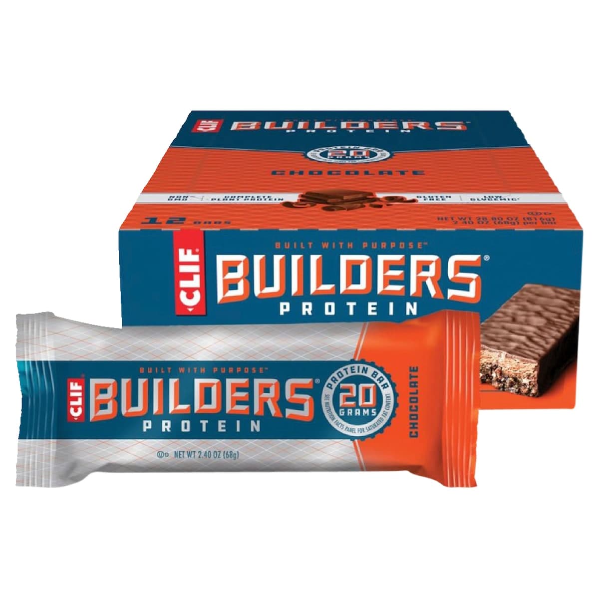 Clif Builders Protein Bar Chocolate 12 x 68g