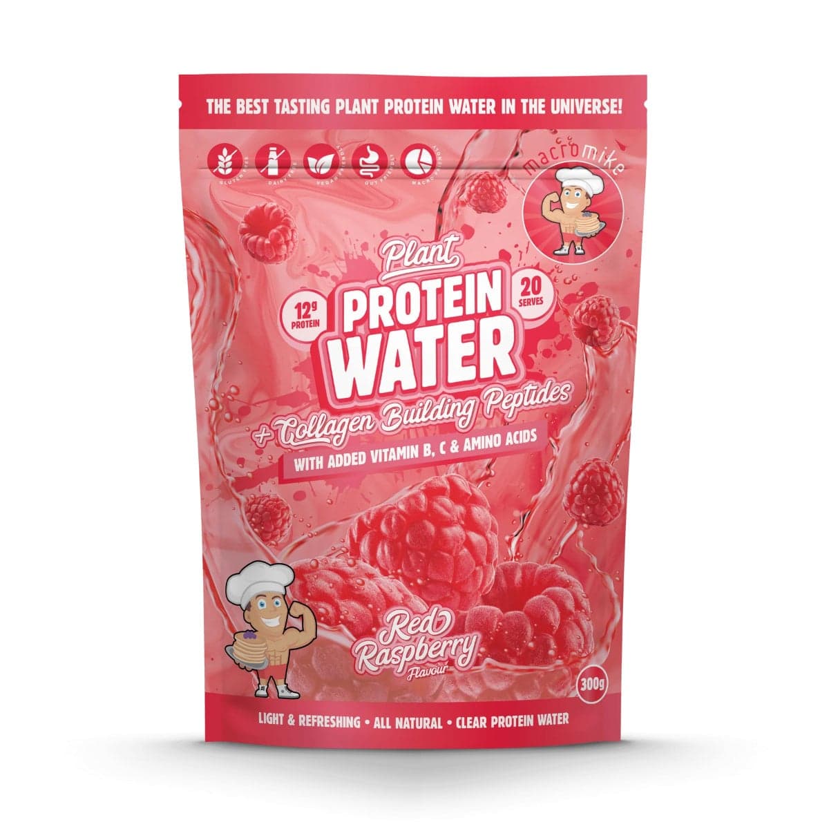Macro Mike Plant Protein Water Red Raspberry 300g