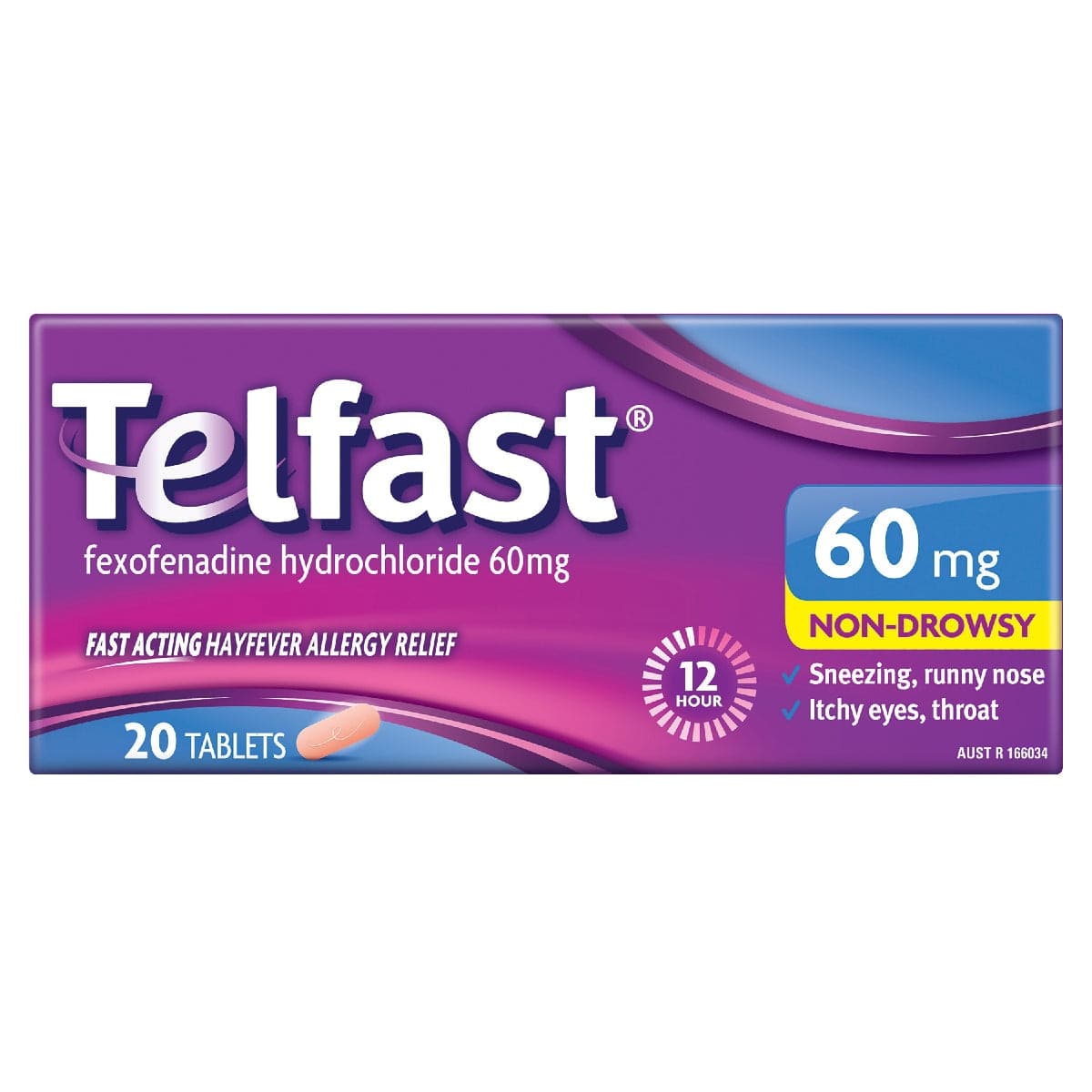 Telfast Allergy & Hayfever Relief 60mg 20 Tablets