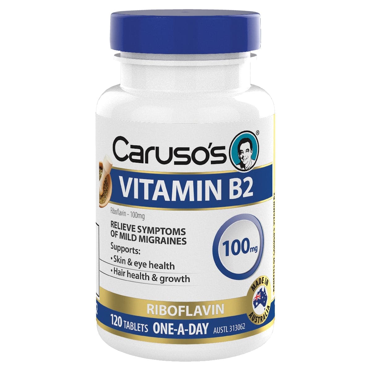 Carusos Vitamin B2 100mg Riboflavin 120 Tablets