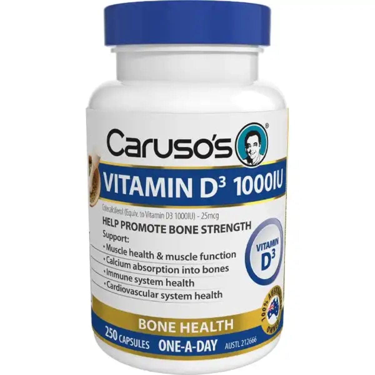 Carusos Vitamin D3 1000Iu 250 Capsules