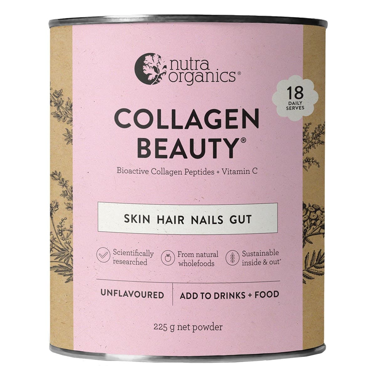 Nutra Naturals Collagen Beauty Powder Unflavoured 225g