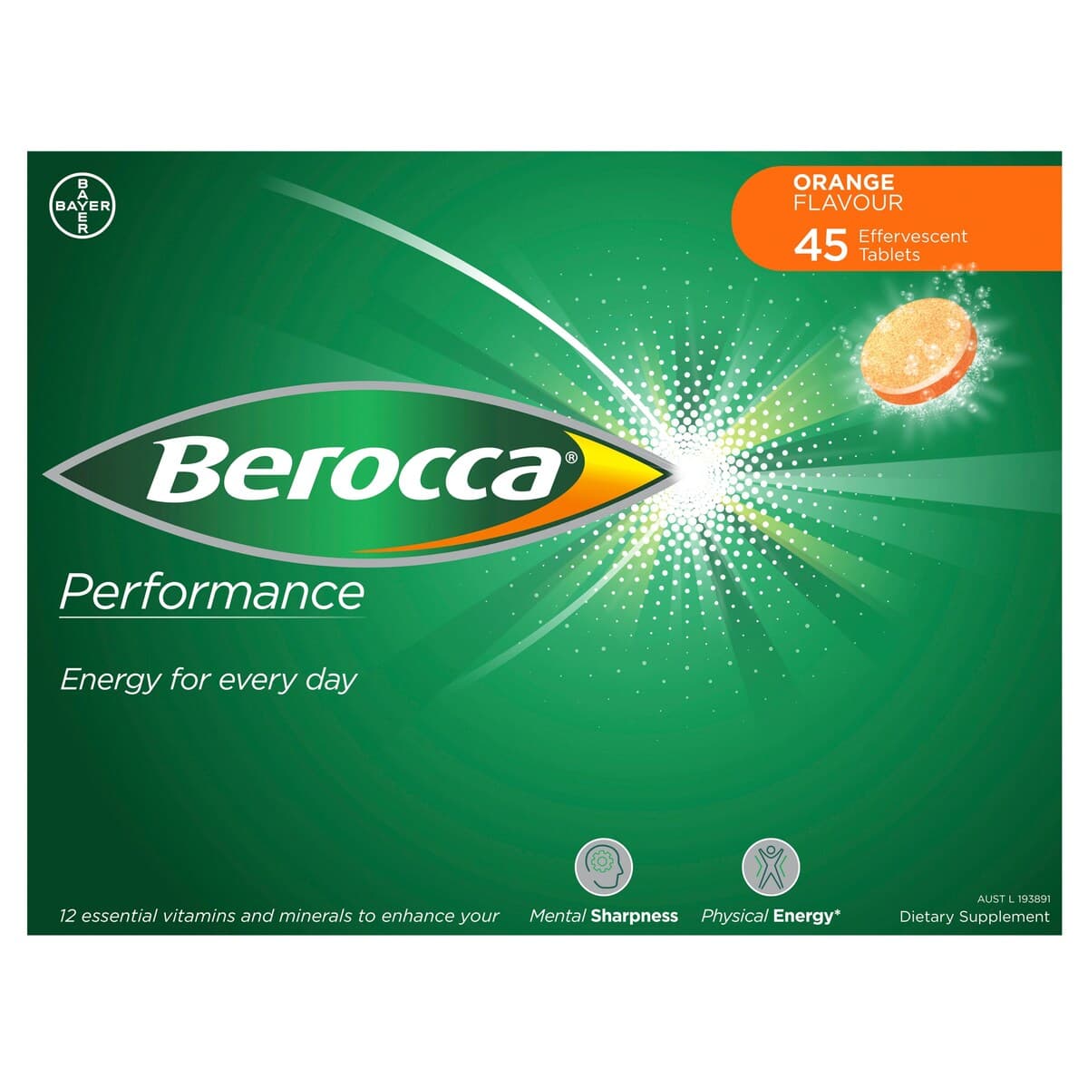 Berocca Orange Effervescent Tablets 45Pk