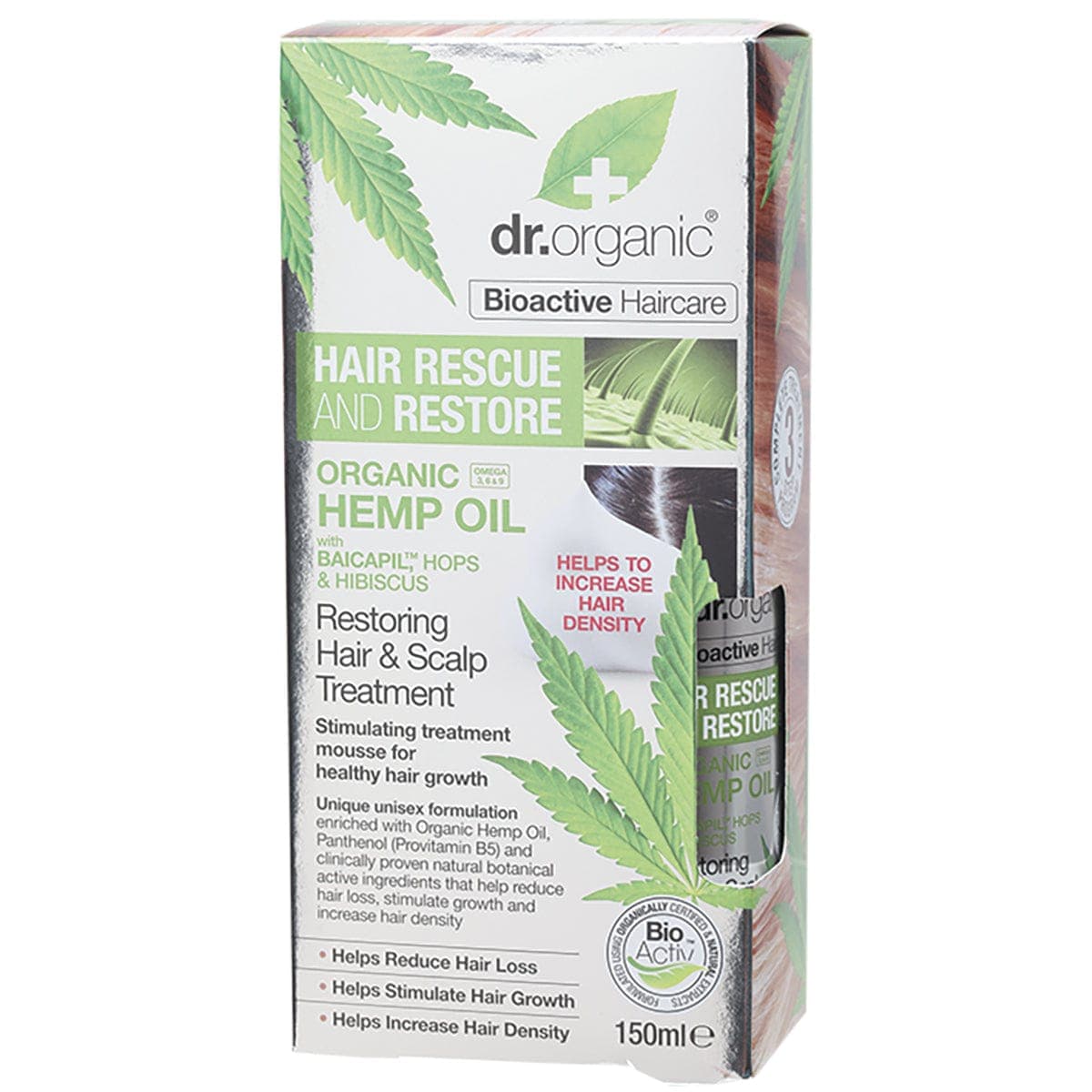 Dr Organic Hemp Oil Restoring Hair & Scalp Treatment 150ml