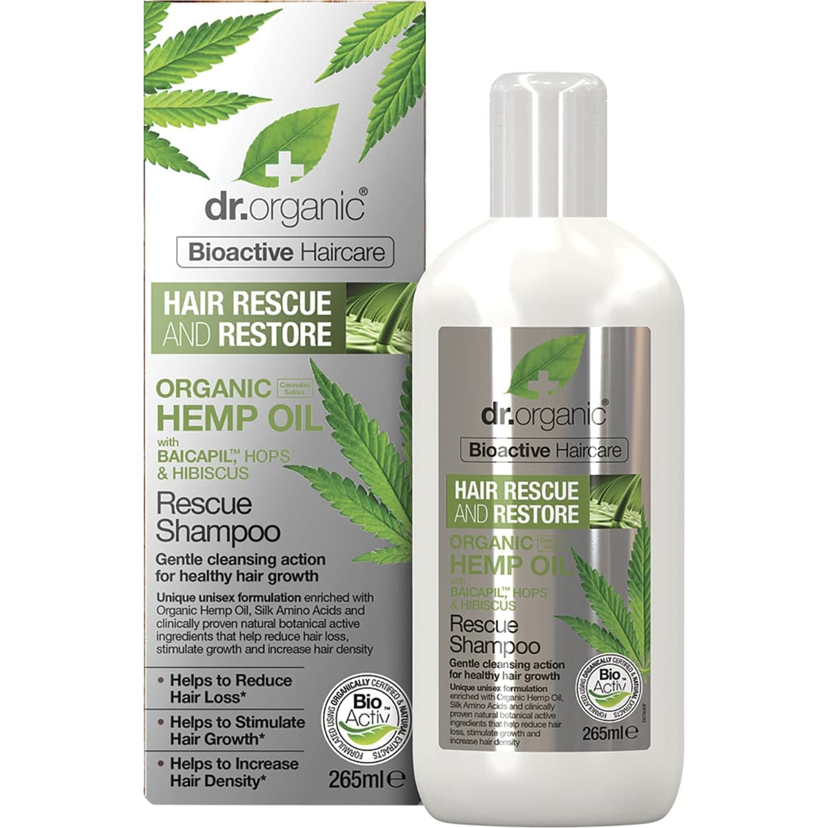 Dr Organic Hemp Oil Rescue & Restore Shampoo 265ml