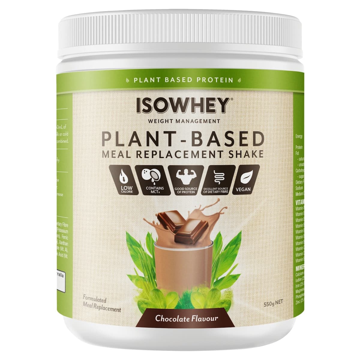 IsoWhey Plant-Based Meal Replacement Shake Chocolate 550g