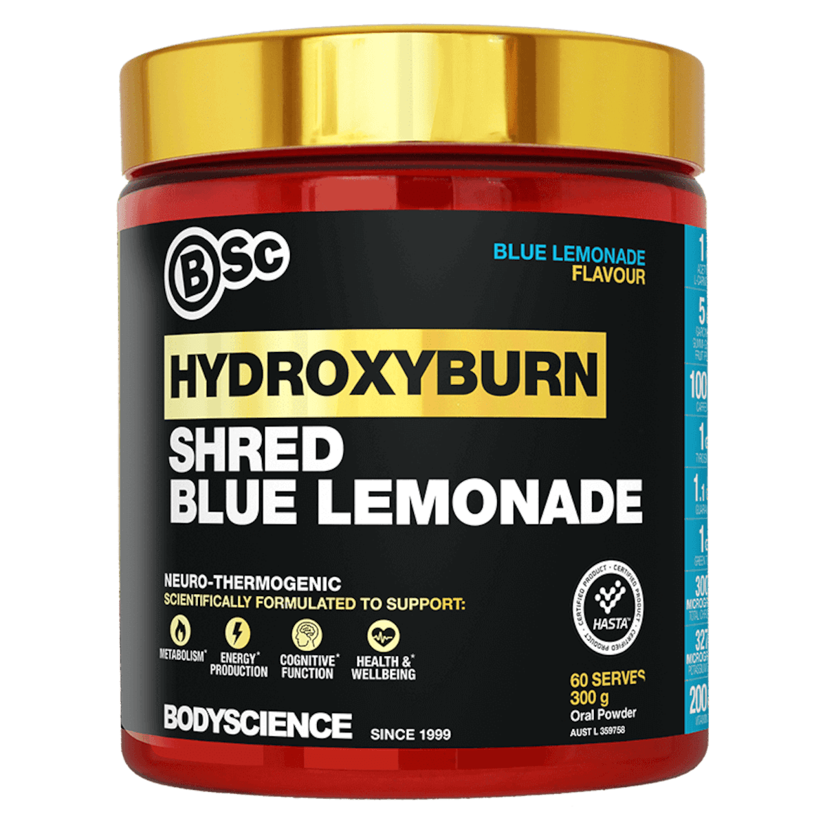 BSc HydroxyBurn Shred Blue Lemonade 300g