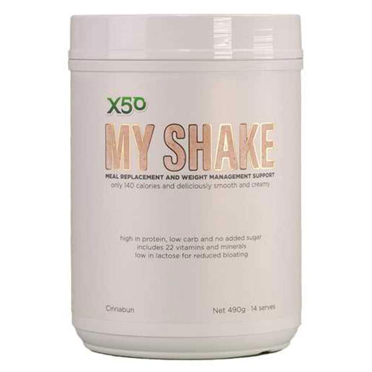 X50 My Shake Meal Replacement & Weight Management Cinnabun 490g