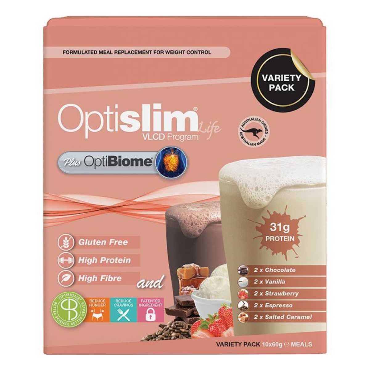 Optislim Optibiome Shake Variety Pack 10 x 60g