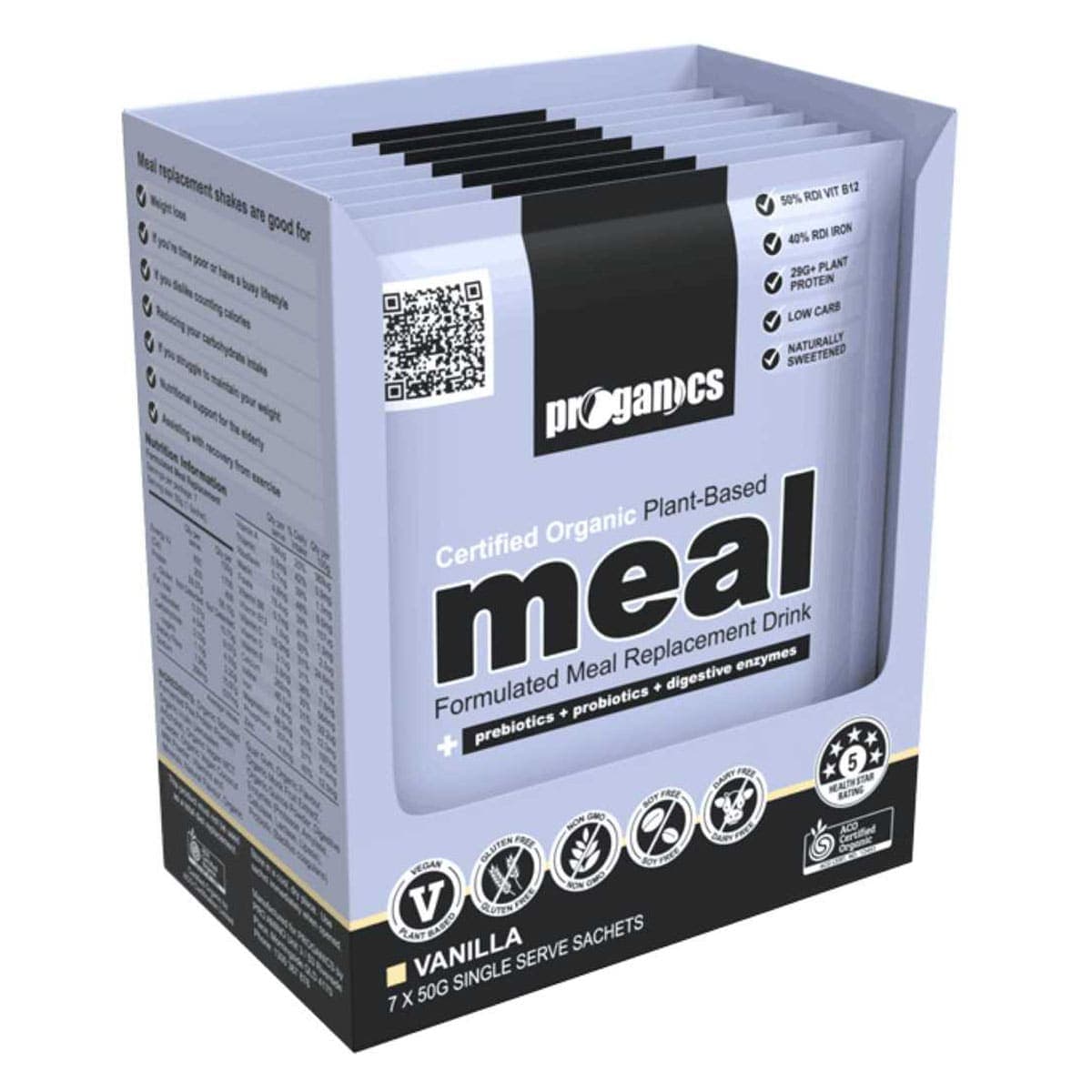 Proganics Organic Plant Based Meal Replacement Vanilla 350g