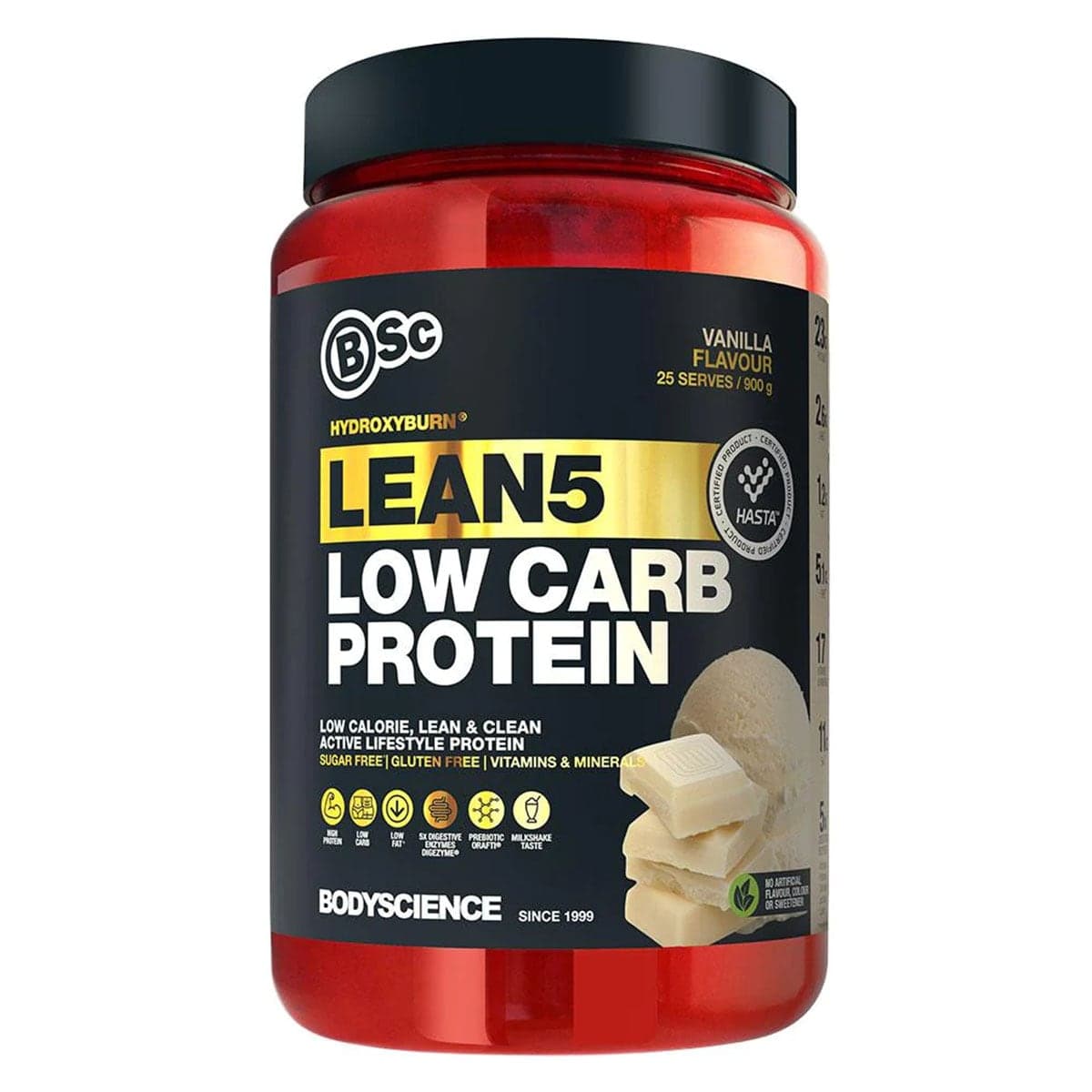 BSc Body Science HydroxyBurn Lean5 Low Carb Protein Powder Vanilla 900g