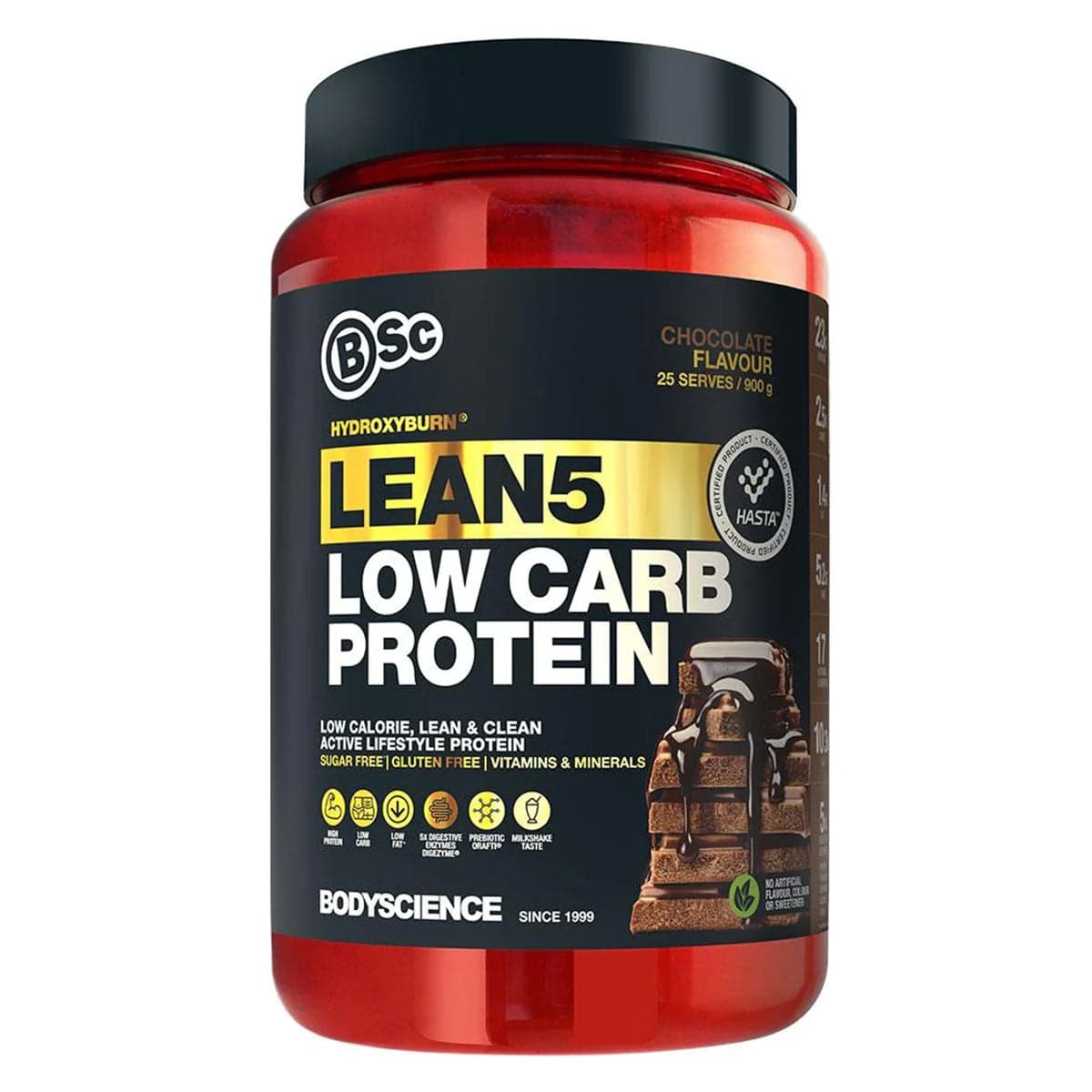 BSc Body Science HydroxyBurn Lean5 Low Carb Protein Powder Chocolate 900g