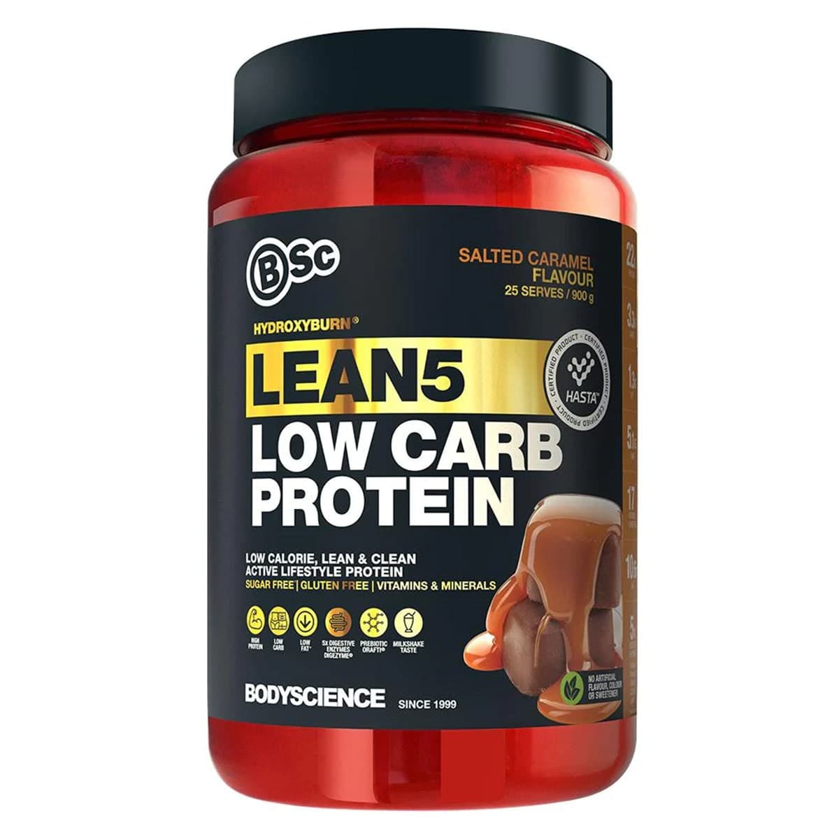 BSc Body Science HydroxyBurn Lean5 Low Carb Protein Powder Salted Caramel 900g