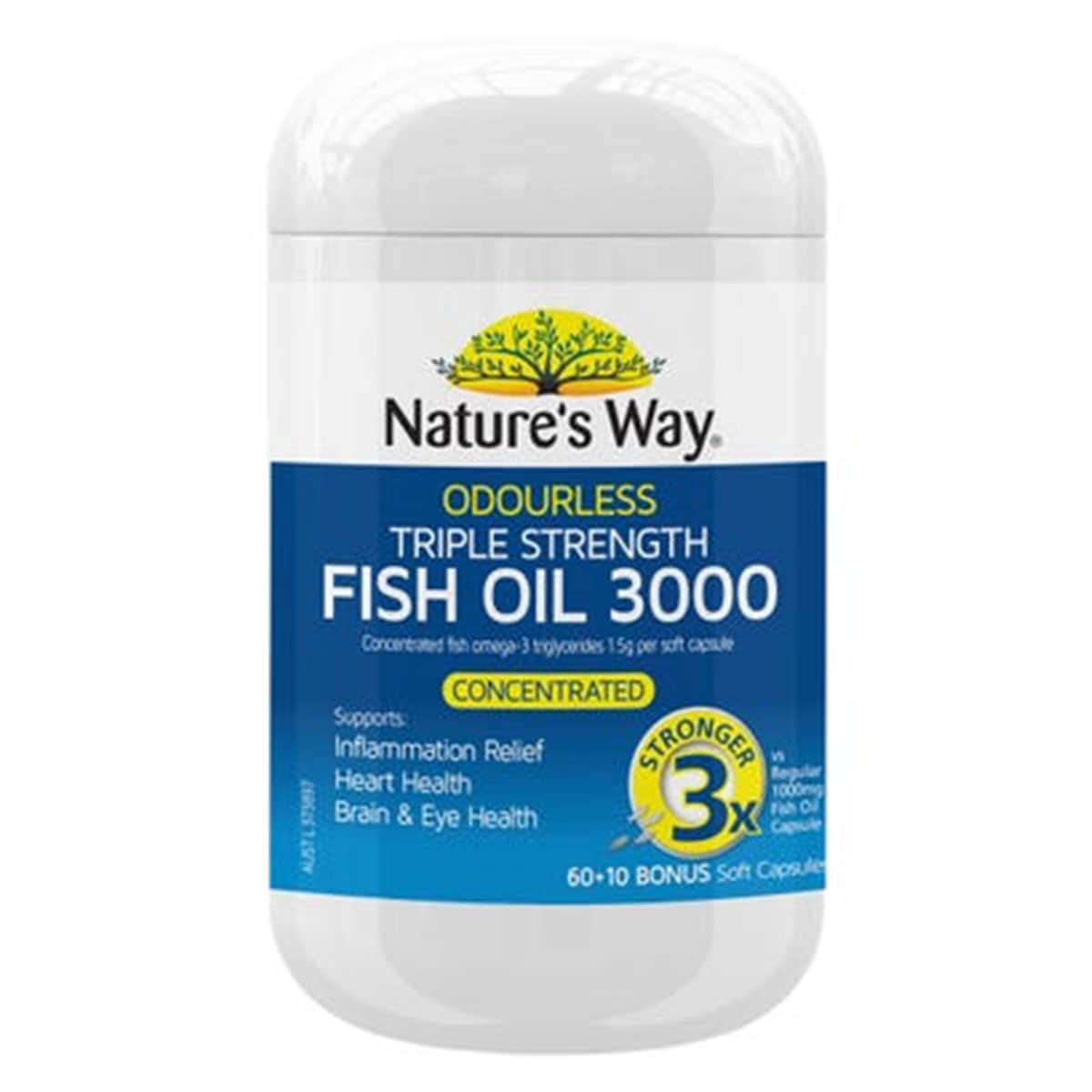 Nature's Way Triple Strength Fish Oil 60 + 10 Bonus Capsules