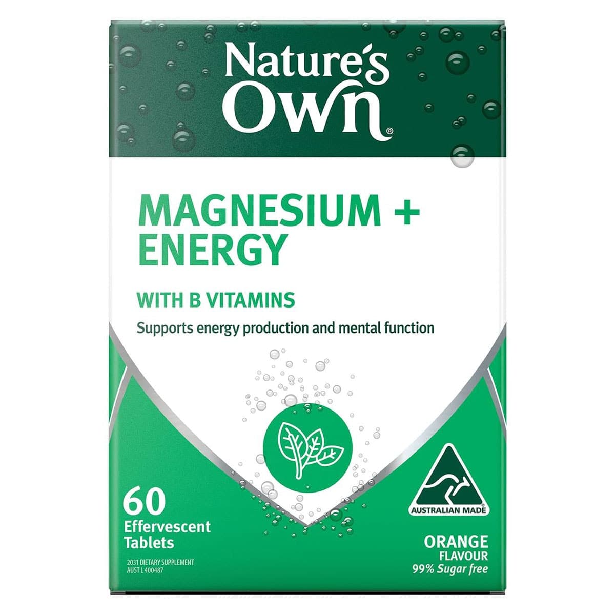 Nature's Own Effervescent Magnesium + Energy Tablets 60 Pack
