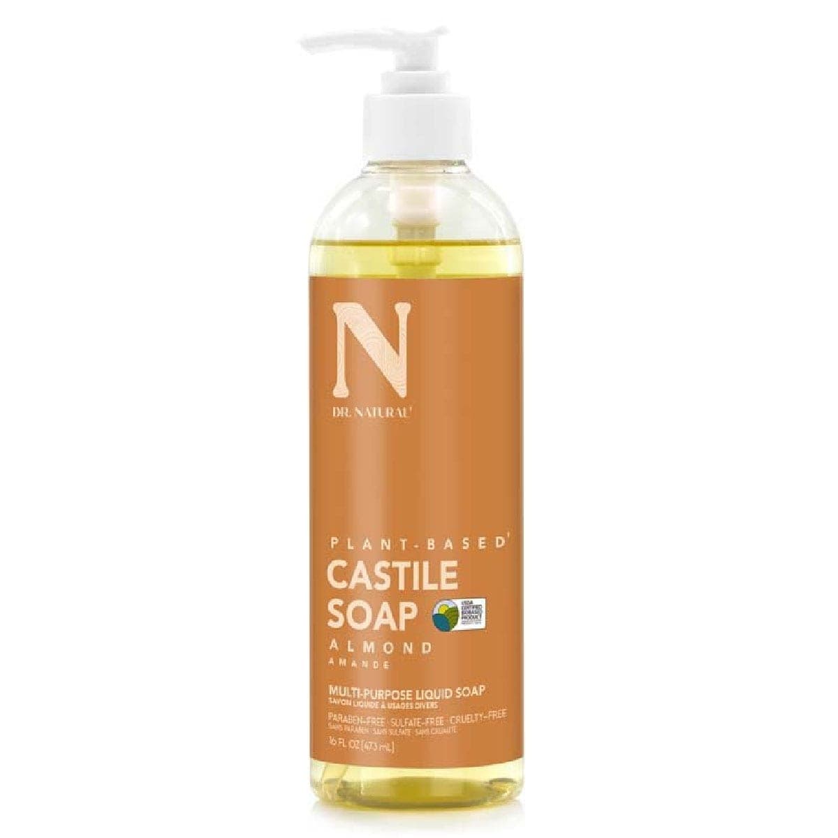 Dr. Natural Castile Liquid Soap Almond 473ml