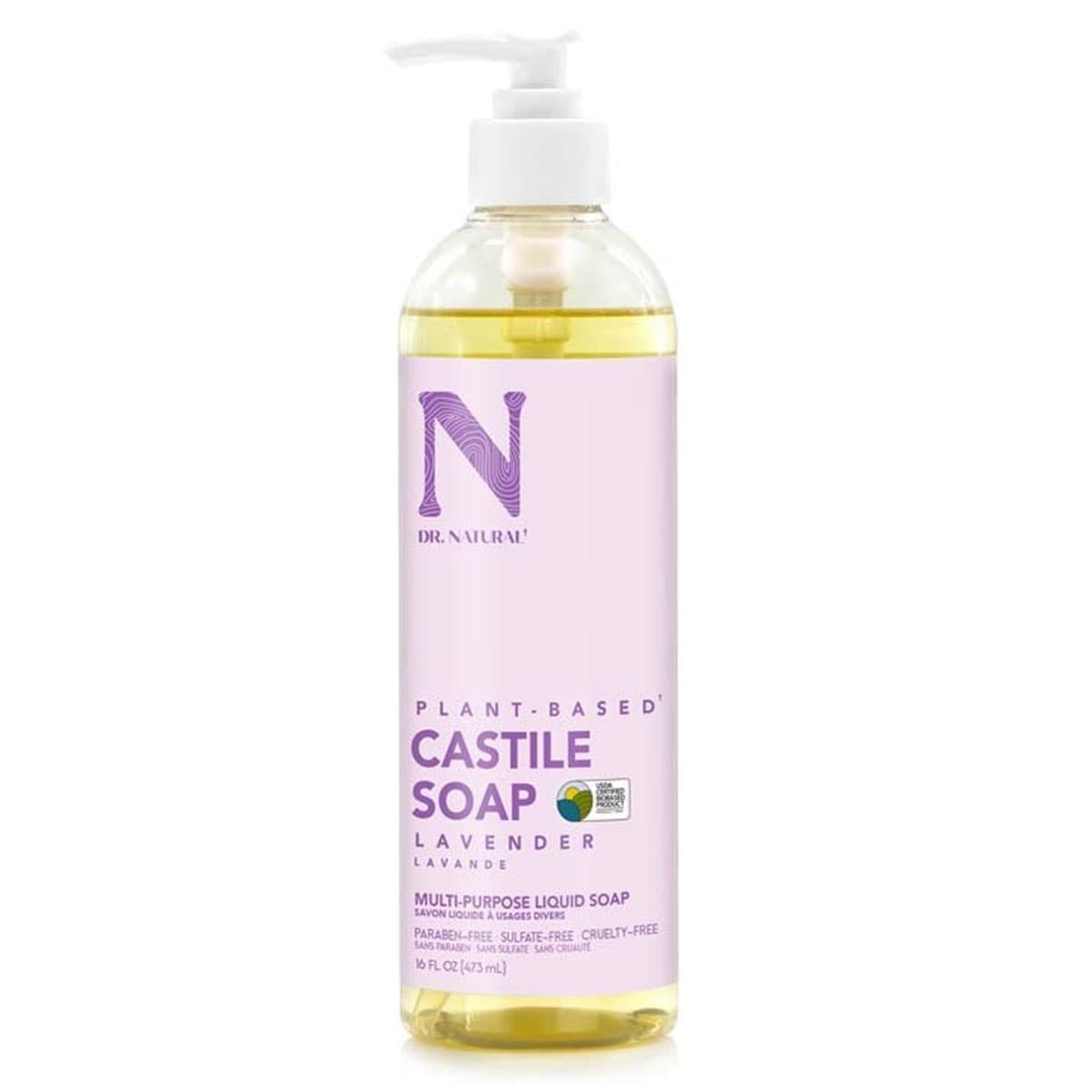Dr. Natural Castile Liquid Soap Lavender 473ml