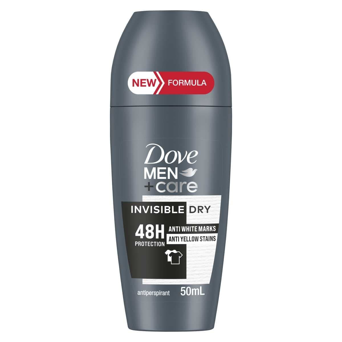 Dove Mens Invisible Dry Antiperspirant Deodorant Roll On 50ml