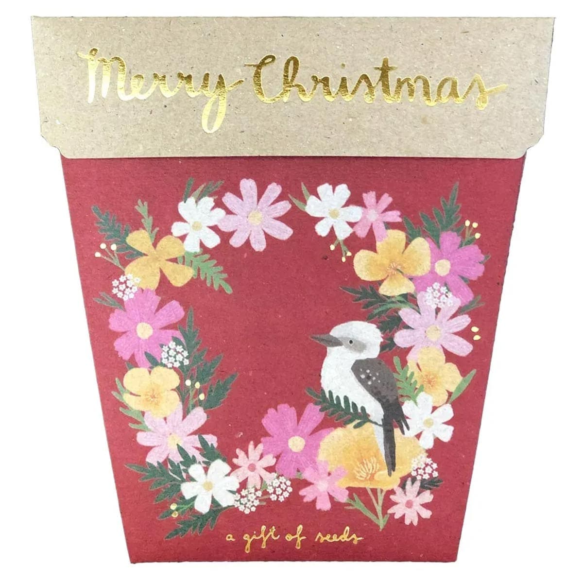 Sow 'n Sow Gift of Seeds Merry Christmas - Californian Poppy and Cosmos and Alyssum