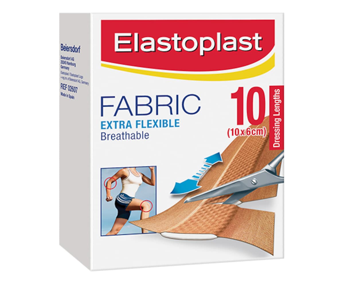 Elastoplast Fabric Dressing Extra Flexible 6cm x 10cm Lengths 10 Pack