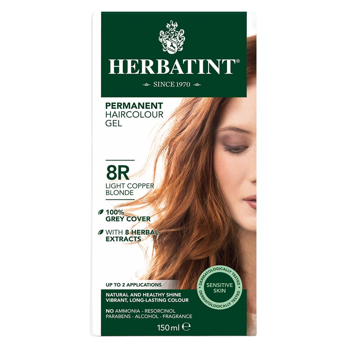 Herbatint Permanent Hair Colour Gel 8R Light Copper Blonde 150ml