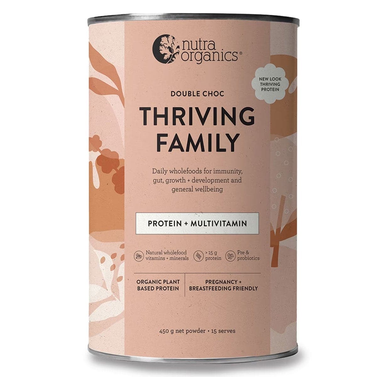 Nutra Organics Thriving Family Protein+ Double Choco 450g