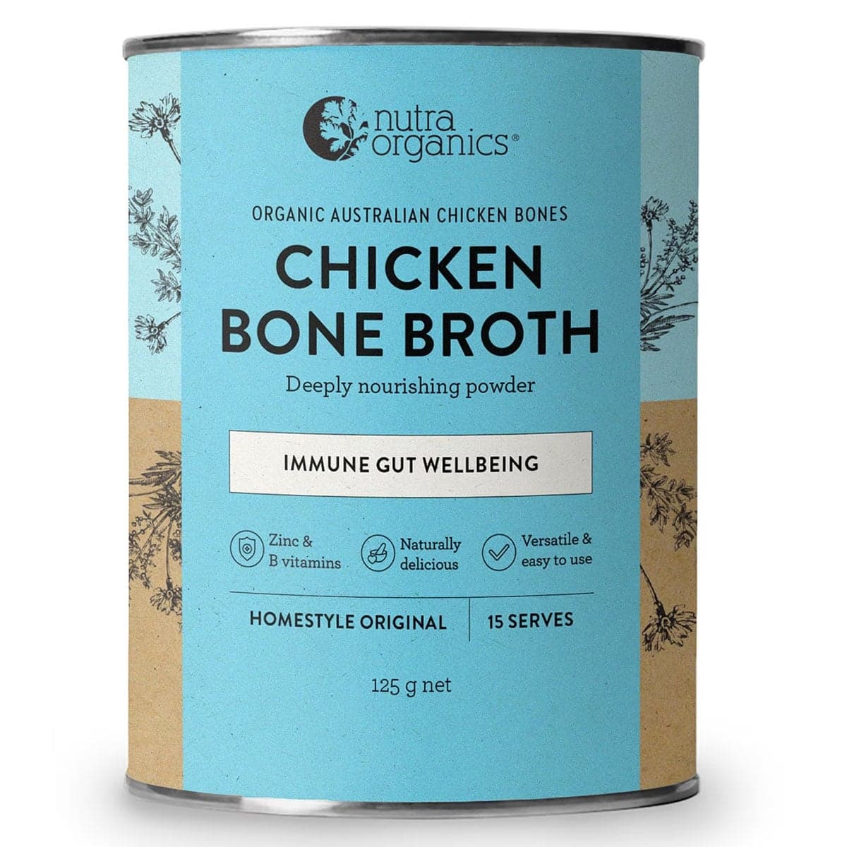 Nutra Naturals Chicken Bone Broth Powder Homestyle Original 125g