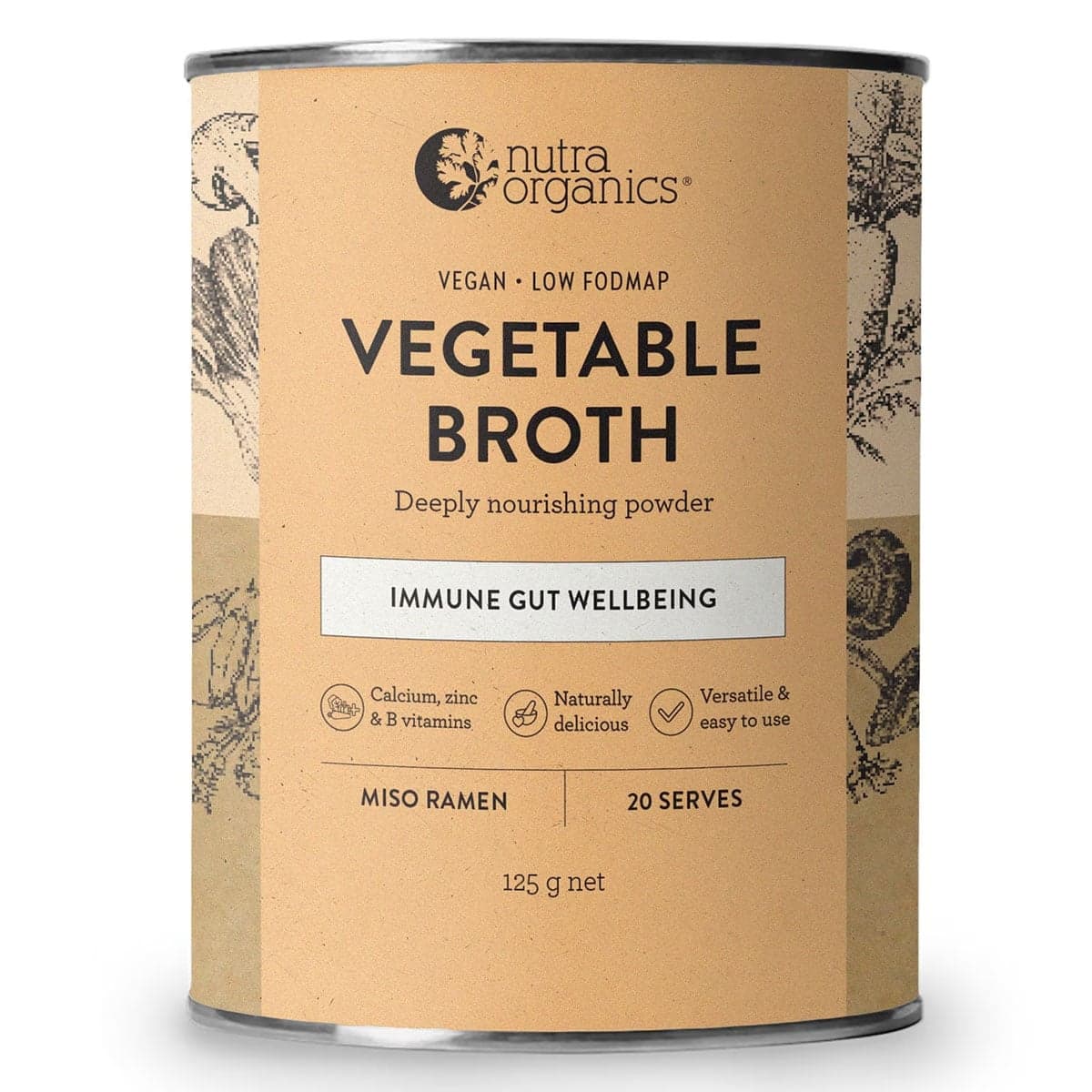 Nutra Naturals Vegetable Broth Powder Miso Ramen 125g