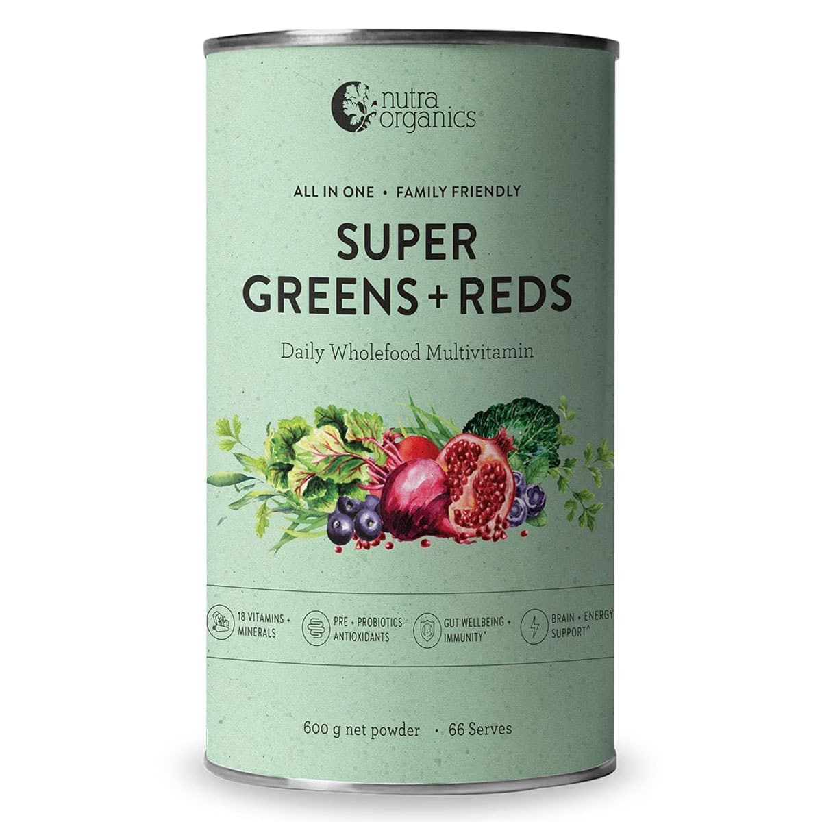 Nutra Naturals Super Greens + Reds Powder 600g