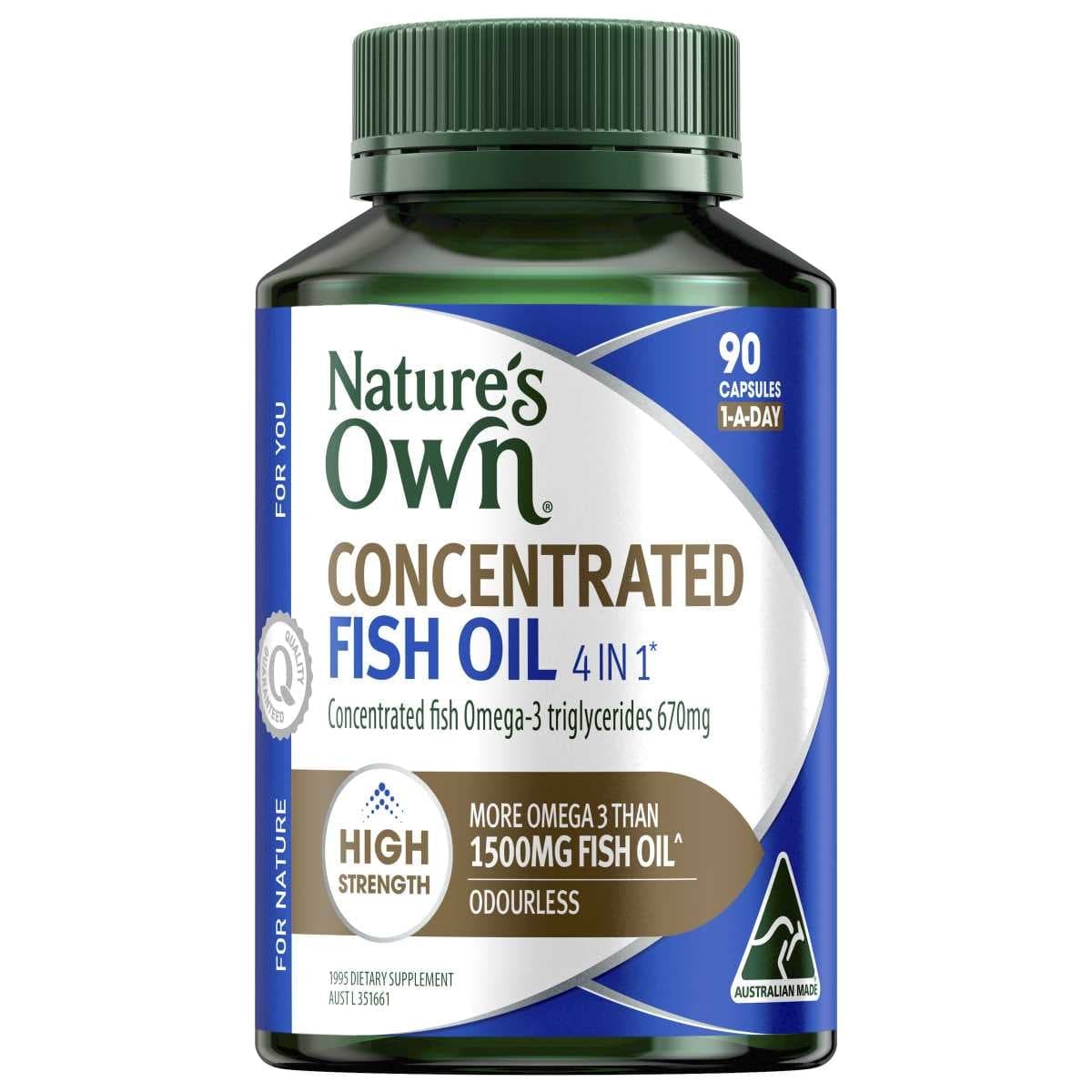 Nature's Own 4 in 1 Concentrated Fish Oil 90 Capsules
