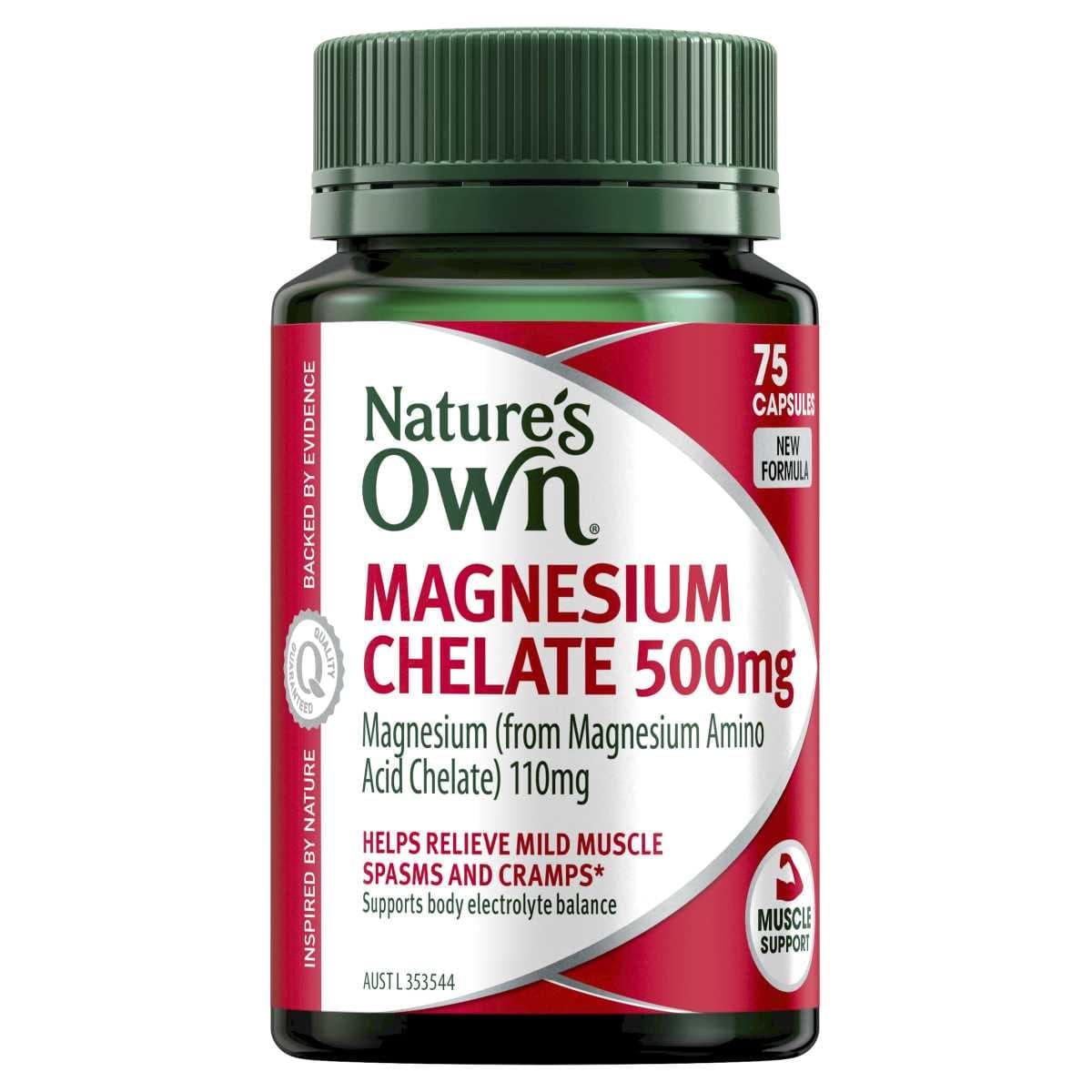 Nature's Own Magnesium Chelate 500mg 75 Capsules