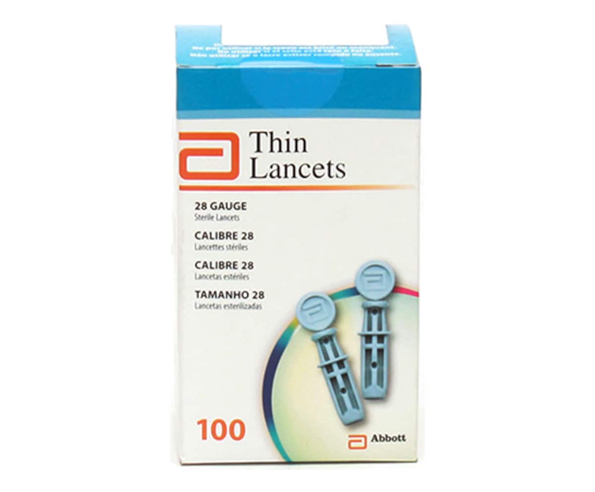 Abbot Thin Lancets For Freestyle Lite Optium Ketone 28 Gauge