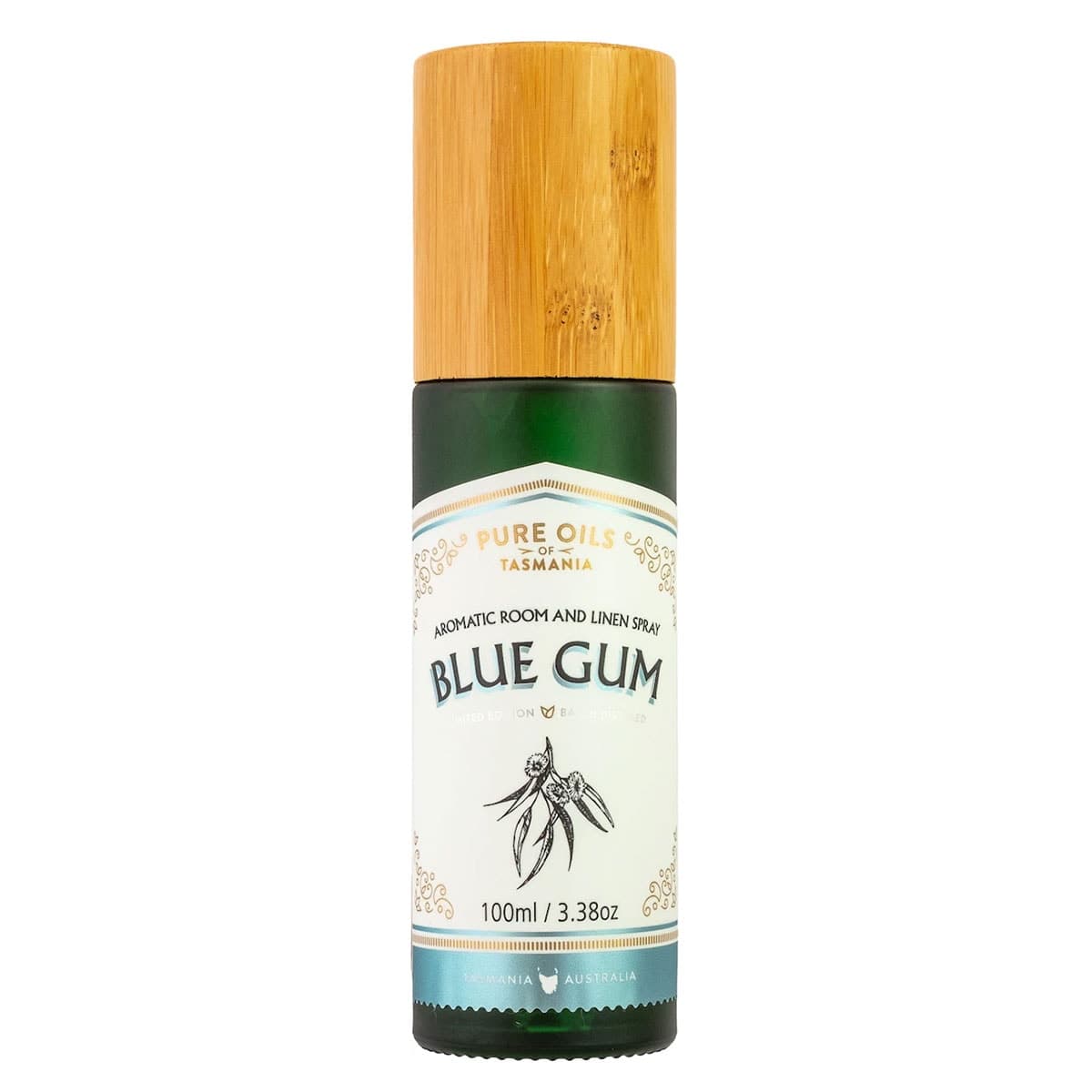Pure Oils of Tasmania Blue Gum Room and Linen Spray in Bamboo Box 100ml