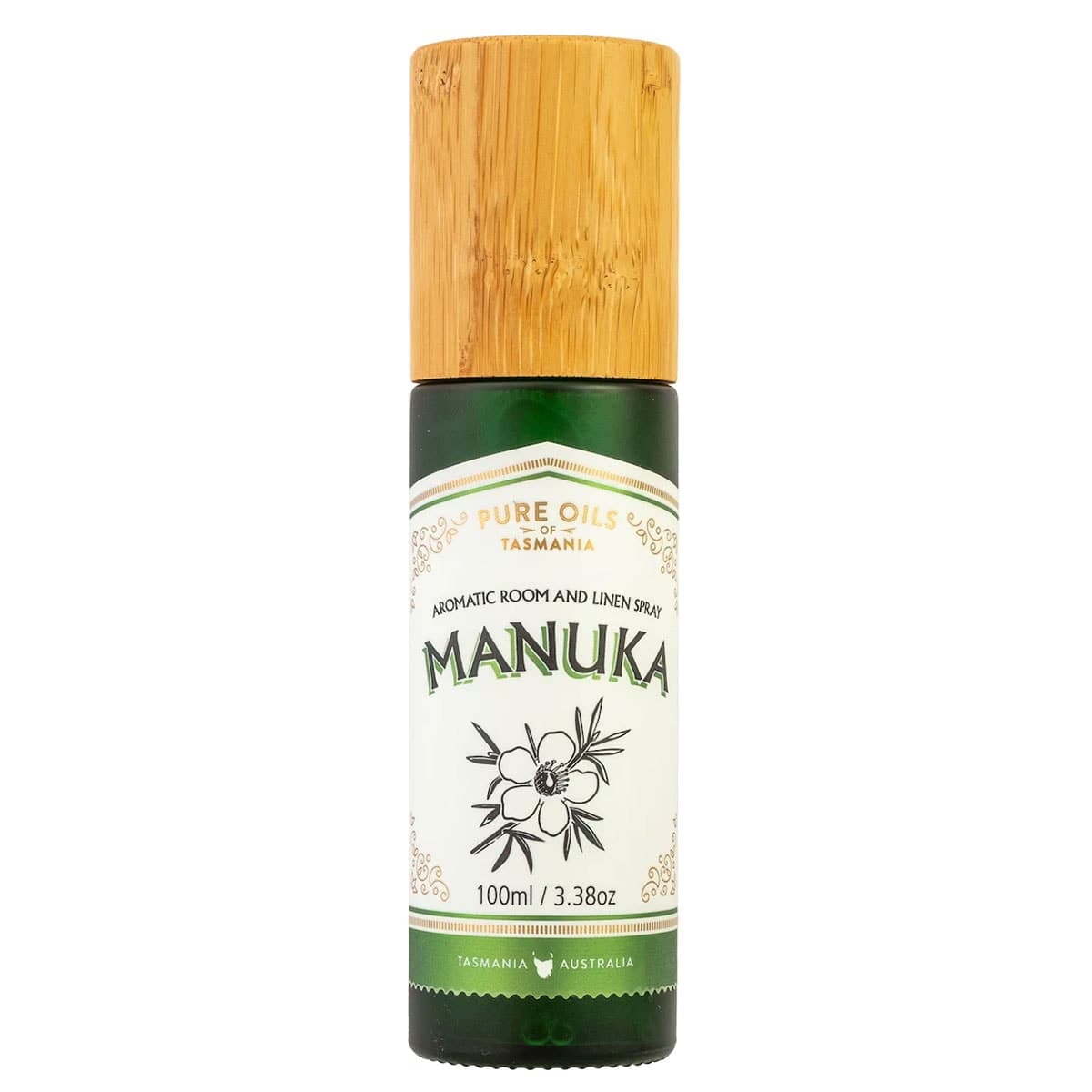 Pure Oils of Tasmania Manuka Room and Linen Spray in Bamboo Box 100ml