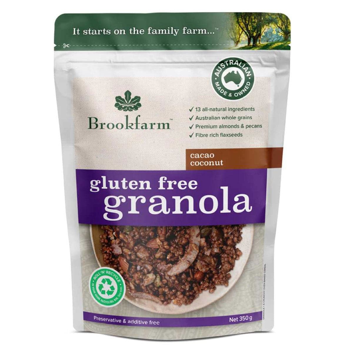 Brookfarm Gluten Free Granola Cacao Coconut 350g
