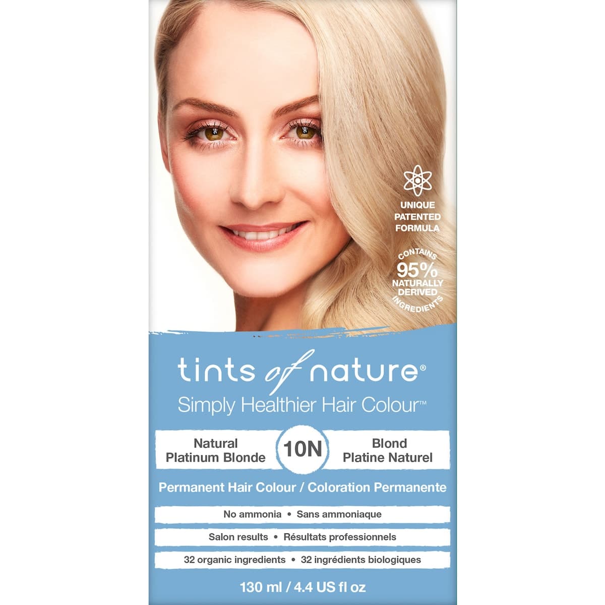 Tints of Nature 10N Natural Platinum Blonde Permanent Hair Colour 130ml
