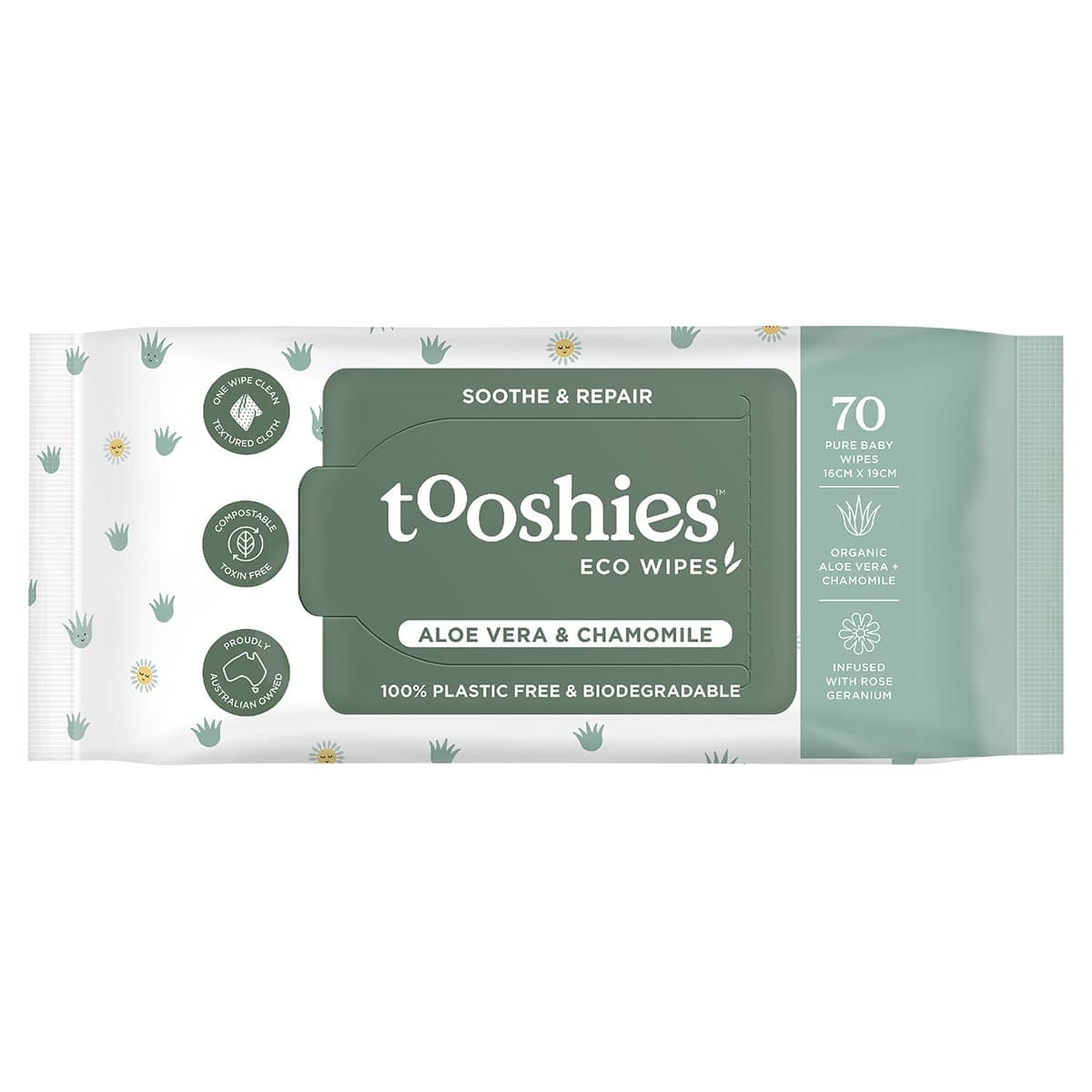 Tooshies by Tom Aloe Vera & Chamomile Wet Wipes 70 Pack
