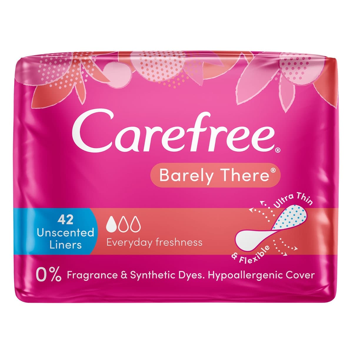 Carefree Barely There Liners Unscented 42 Pack